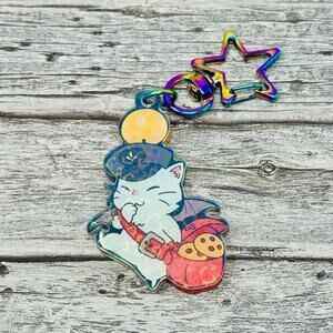 Final Fantasy Cookie Delivery Moogle Kawaii Holographic Keychain New